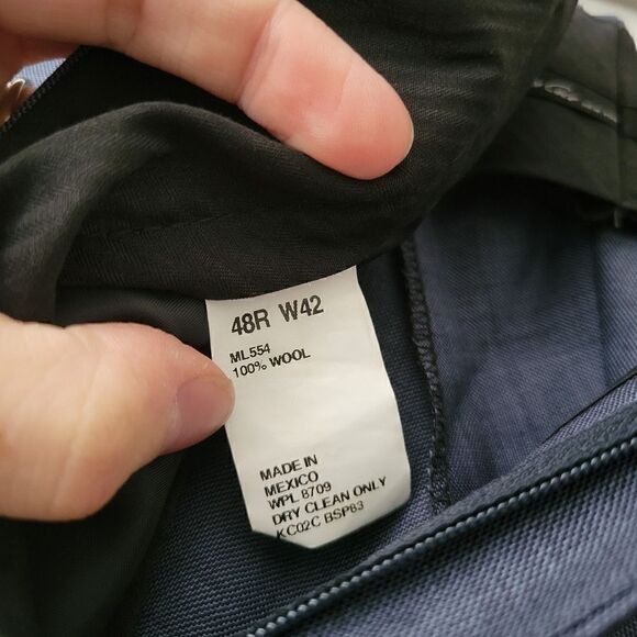 Kenneth Cole Dress Pants Blue 48R 42W Wool - Picture 9 of 10